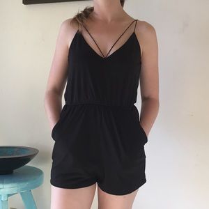 Urban Outfitters Sparkle & Fade Black Romper